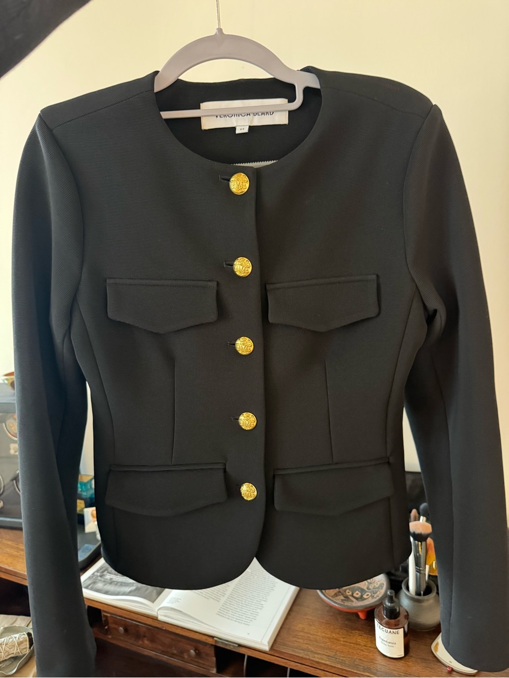 Veronica Beard Black Kensington Jacket Cropped Blazer